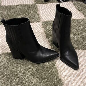 Marc Fisher Oshay Pointed Toe Black Heeled Bootie